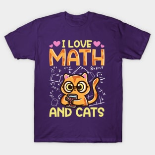 I Love Math And Cats T-Shirt